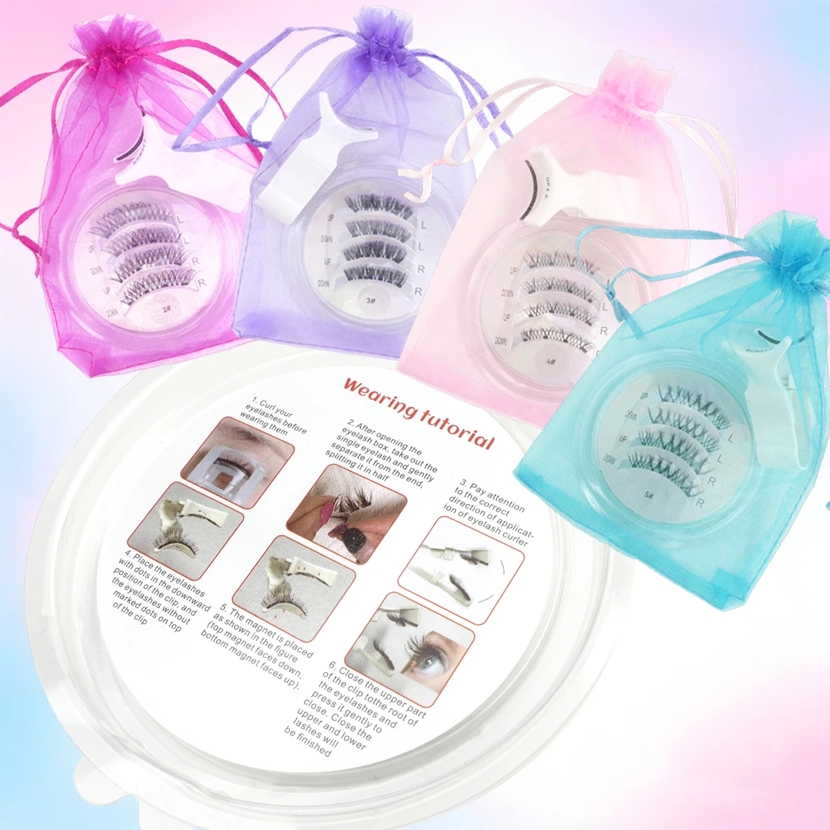 1 زوج جديد لا حاجة للغراء الرموش المغناطيسية مجموعة الطبيعية رقيق المغناطيسي الرموش الصناعية قابلة لإعادة الاستخدام جلدة مع الملقط المكياج