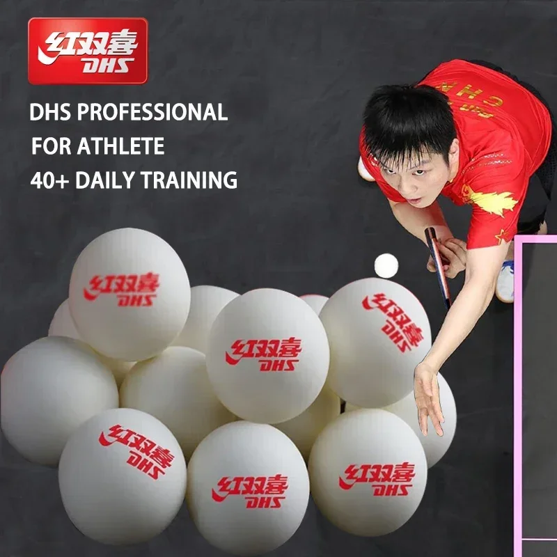 DHS D40+ Seamed Ping Pong Balls New ABS Material Table Tennis Ball ITTF Approved for Professional Sportsman Training Competition