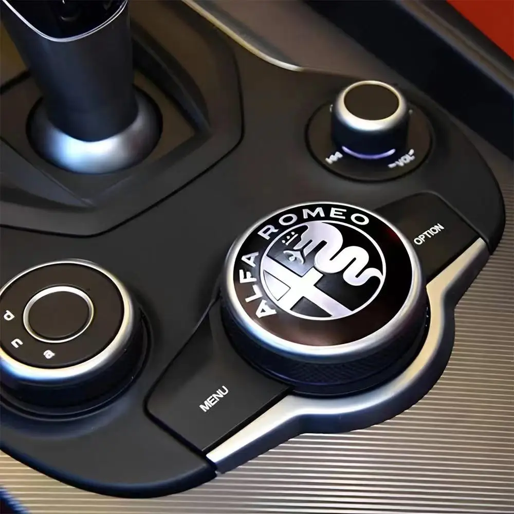 Emblema Adesivo de 40mm para Volante de Carro, Distintivo para Botão do Console Central para Alfa Romeo Giulietta Mito Giulia Stelvio Brera 147 156 159