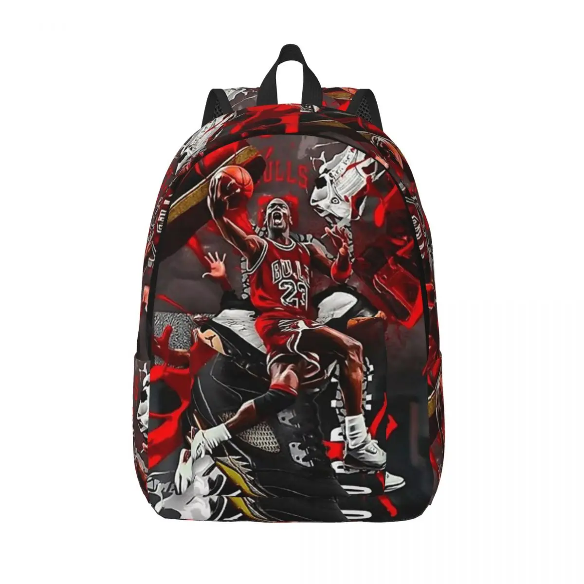 Jordan Basketball Art Backpack Student Schoolbag for Men Women Laptop Canvas Bags