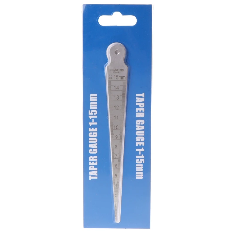 Stainless Steel Feeler Gauge for Gap Hole Measuring Tool 1-15mm for Diameters of Small Holes/Slots Inch & Metric