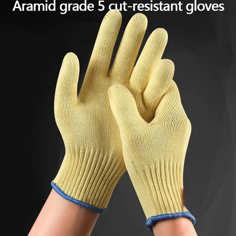 Anti-cut Gloves, Yellow Gloves, High-strength Aramid Kevlar Industrial High-temperature Resistant Flame-retardant Gloves