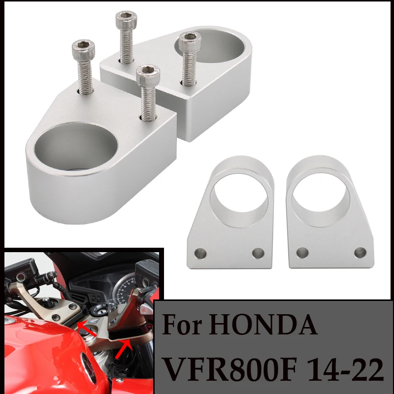 For Honda VFR800 Interceptor 2014-2022CNC Moto Handle Bar Spacer Base Mount Clamp Handlebar Riser Kit Motorcycle(heightening32mm