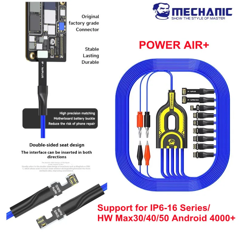 MECHNAIC Phone Power AIR+ Boot Line DC Power Supply Test Cable For iPhone 6-16PM HW Mate 30/40/50/60 Motherboard Activation Cord