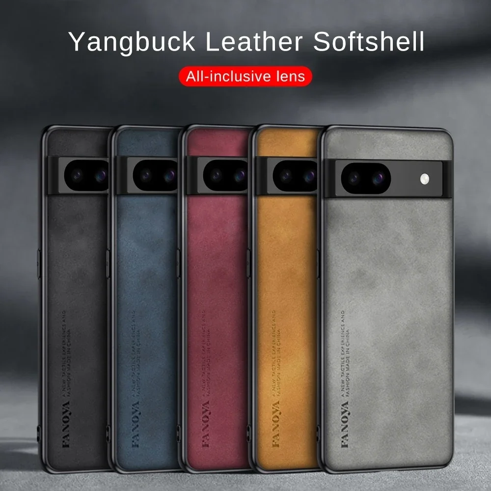 Luxury Lambskin Leather Case For Google Pixel 8a 5G TPU Soft Frame Protect Fundas On Googe Gogle Pixel8a Pixle 8a 8 a a8 5G 2024