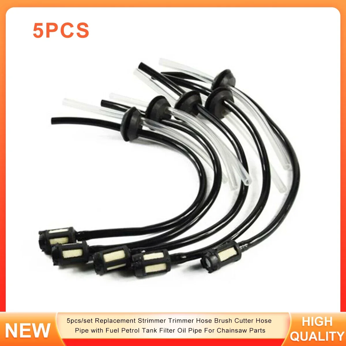 

5pcs/set Replacement Strimmer Trimmer Hose Brush Cutter Hose Pipe with Fuel Petrol Tank Filter Oil Pipe For Chainsaw Parts