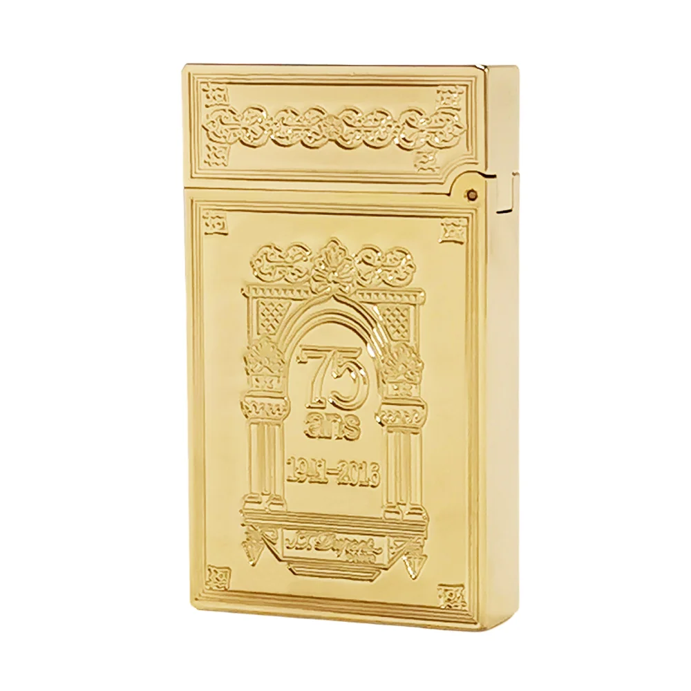 Dupont Gas Lighters Metal Engaeving 75 ANS Bright Sound Cigarette Smoking Gadgets Fathter's Anniversary Gift Collection