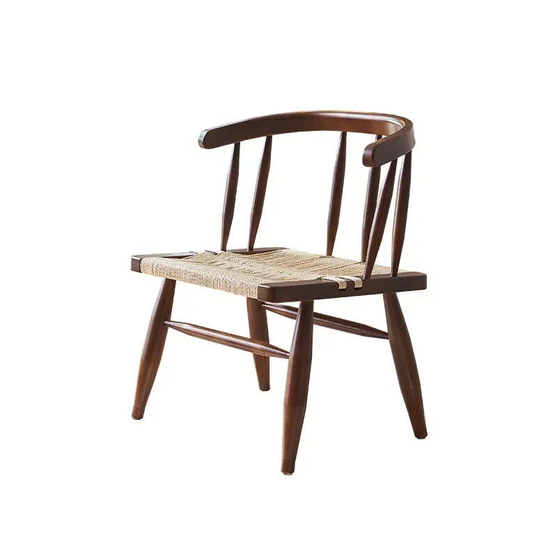 New Chinese-style hemp rope leisure sofa chair, wabi sandy wind high-end coffee shop to negotiate a single recliner