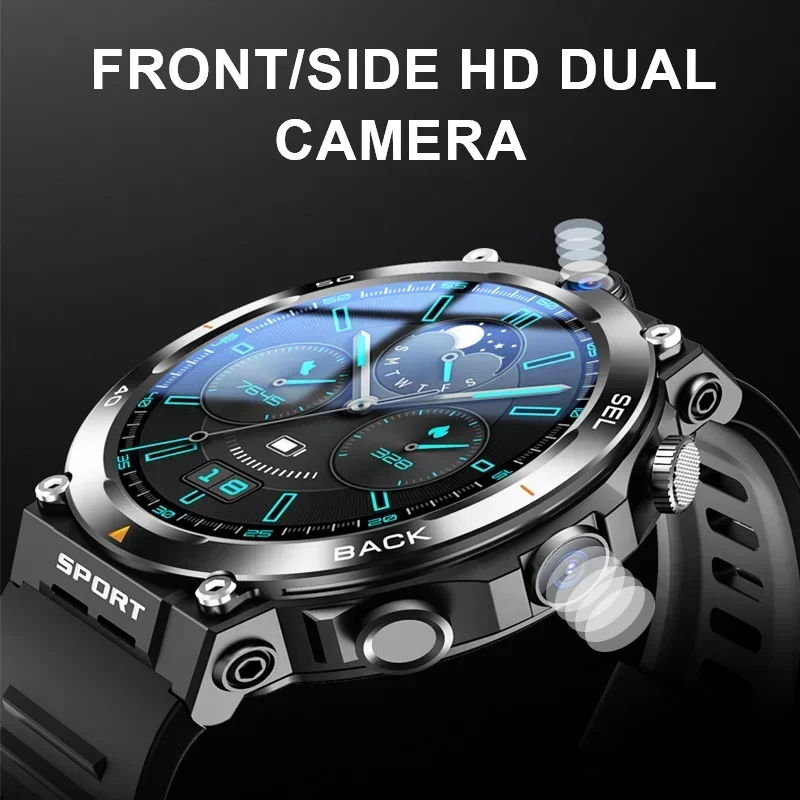 1.39-inch 4G Network SIM Card Smart Watch Dual Camera GPS Wifi NFC Rugged 64G-ROM Google Play IP67 Android Men Women Smartwatch