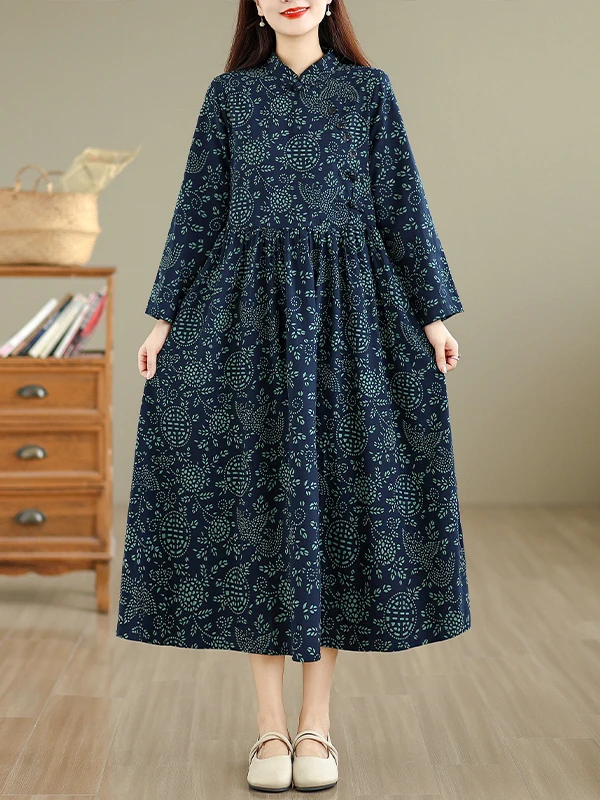 Gonna a trapezio con stampa in porcellana bianca e effetto snellente per l'inizio dell'autunno Dr per le donne Gonna a trapezio con stampa in vita con cintura coreana