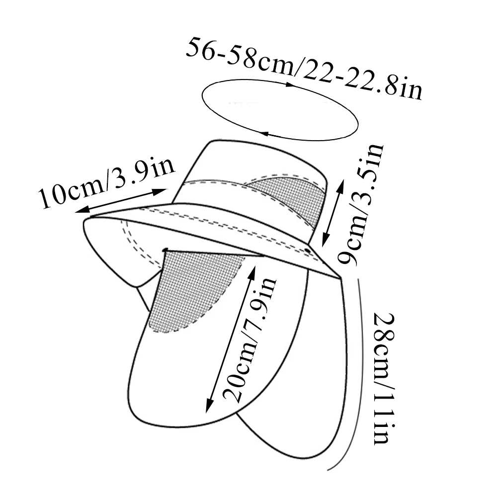 여름 햇빛 차단 모자, 야외 사냥 낚시 모자, 하이킹, 캠핑 바이저, 버킷 햇, 목 플랩, 어부 모자, 남녀공용, 인기