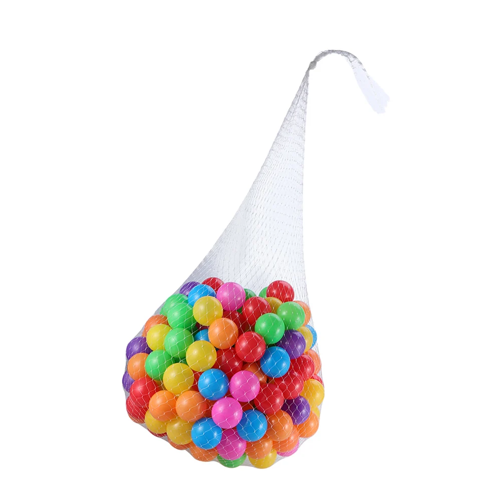 50 Uds. Bolas de plástico a prueba de bolas oceánicas, parque infantil educativo para baño para niños, bolsa de malla de almacenamiento para casa de rebote