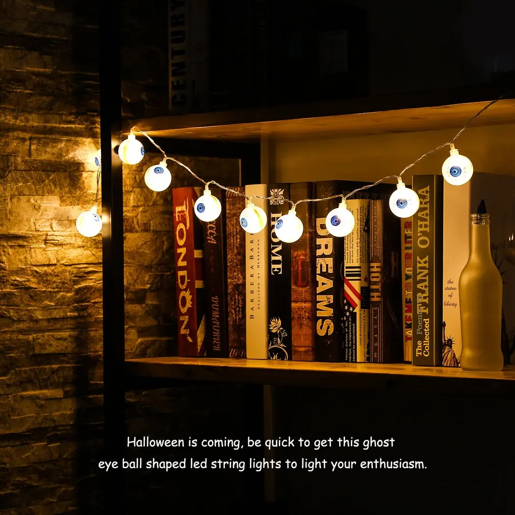 LED String Light para Halloween, Abóbora, Fantasma, Esqueletos, Morcego, Aranha, Festival, Bar, Home Party Decor, Ornamento de Halloween, 10LED