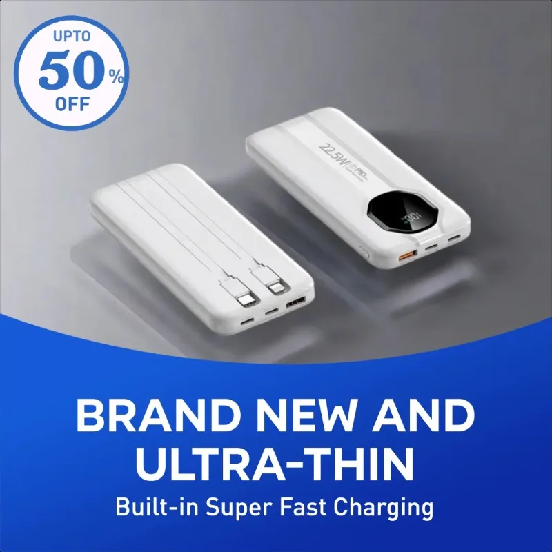 

Brand-new Ultra-thin 22.5W Built-in Super Fast Charging Power Bank with a Large Capacity of 10000mAh