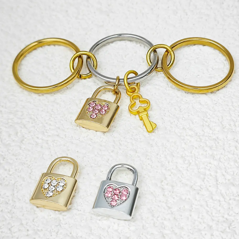 Edelstahl Spinelli Kilcollin Ring Schloss Schlüssel Charms INS Mode Stapelbare Ringe Set Gold Farbe Handgemachte Anhänger Schmuck Geschenk – Detail 4