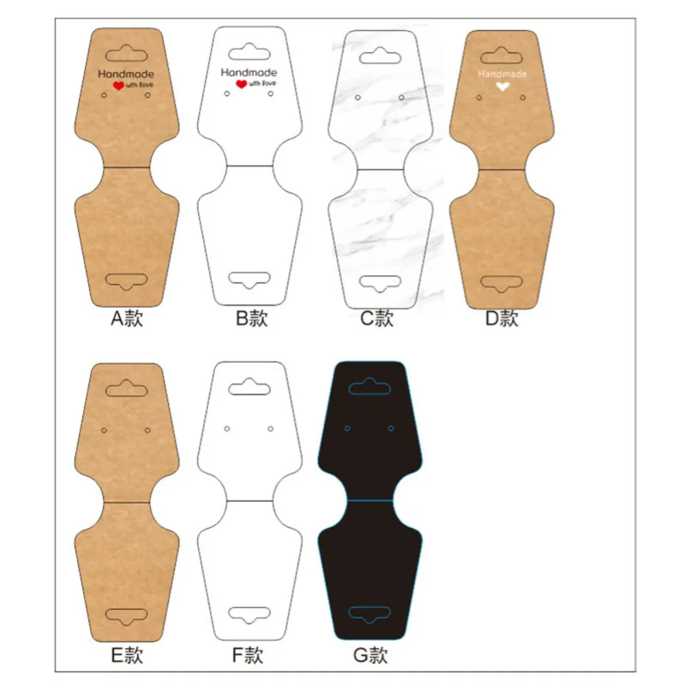 การ์ดโชว์เครื่องประดับแบบพับได้ 100 ชิ้น สำหรับโชว์สร้อยข้อมือ สร้อยคอ การ์ดโชว์เครื่องประดับ DIY ทำจากกระดาษคราฟท์แข็งแรง