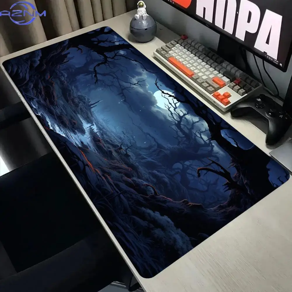 Dark Moon Forest Large Mouse Pad Gothic Night Scenery Desk Mat NonSlip Rubber Base Gaming Keyboard Pad PC Laptop Table Decor XXL