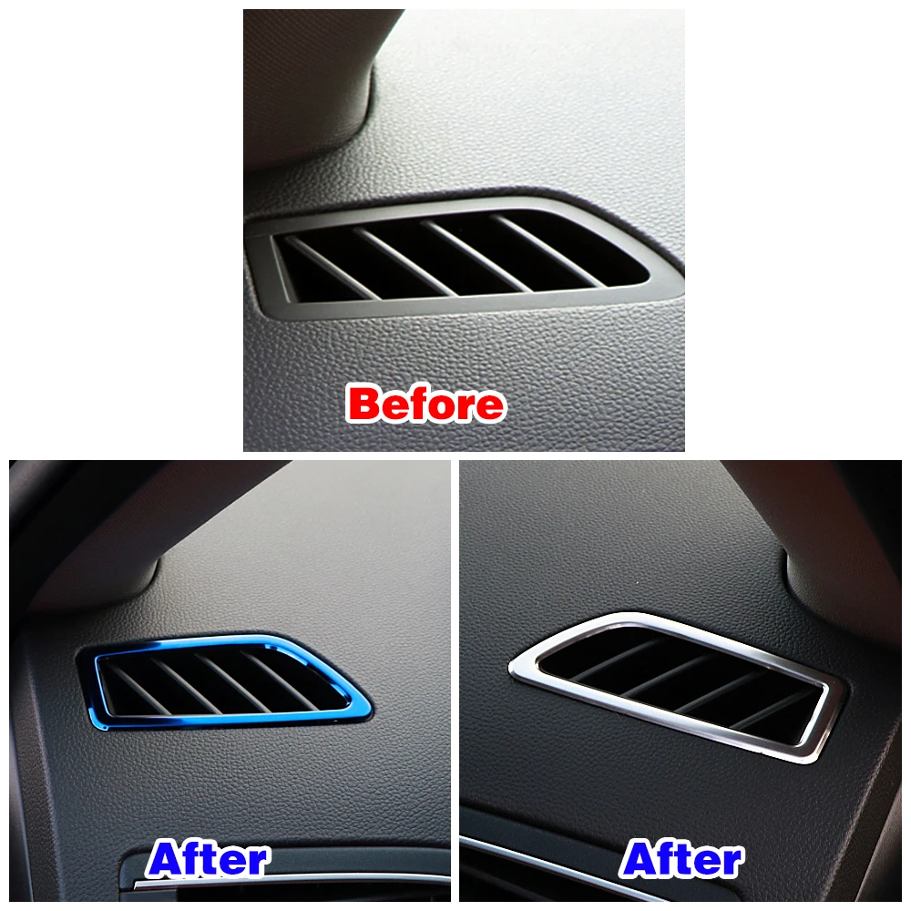 For Renault Koleos 2017-2020 Dashboard Air Conditioning AC Outlet Vent Frame Cover Trim Stainless Steel For Samsung QM6