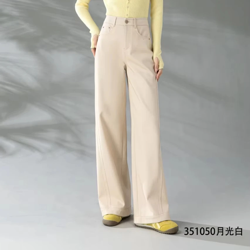 

Women's Wide Leg Suit Pant Beige Purple Black Long Loose Fit Business Casual Trousers Pants