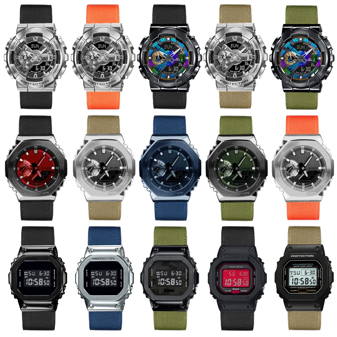 DW5600 gelang jam nilon untuk G-SHOCK, Casio GW6900 DW-5600 GW-B5600 GA-110 tali jam tahan air olahraga luar ruangan