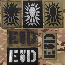 EOD Explosive Ordnance Disposal Flag Bomb Squad Infrared Reflective Military Patch Night Recognition Badges For Clothing