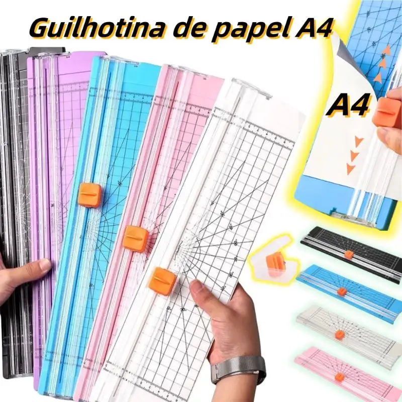 Mini A4 Double Sided Paper Cutter Portable Hand Cutting Tool for Student Ledger Photo Craft Use