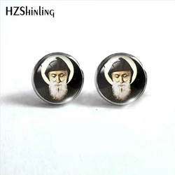 2024 New Saint Charbel Stud Earring Round Earrings Handmade Glass Dome Photo Printed Jewelry Gifts