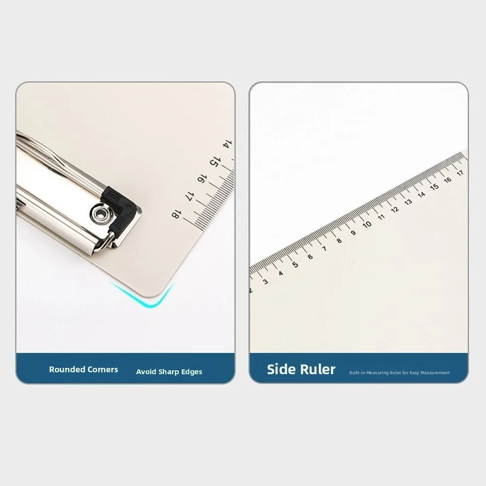 

A4/A5 File Folder Clipboard With Scale Plastic Writing Clipboard Letter Size Metal Clip Paper Organizer for Students