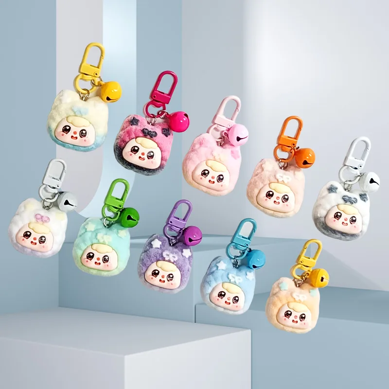 1PCSSstar آذان القط كيس فول فتاة لطيف جرس صغير المفاتيح حقيبة الهاتف قلادة المفاتيح