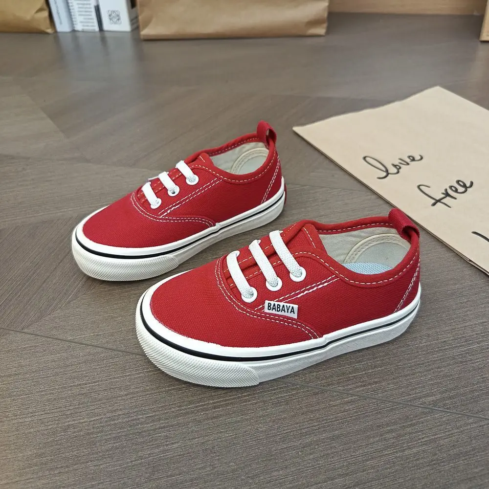 

Feerldi red canvas sneakers kids children spring autumn summer trainers breathable girls boys flat tenis sport shoes