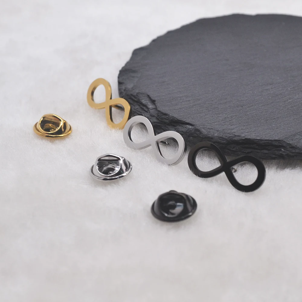 Infinity Symbol Brooch Pin - Mathematical Memorial Jewelry, Butterfly Clasp Metal Gift for Teachers  Graduates