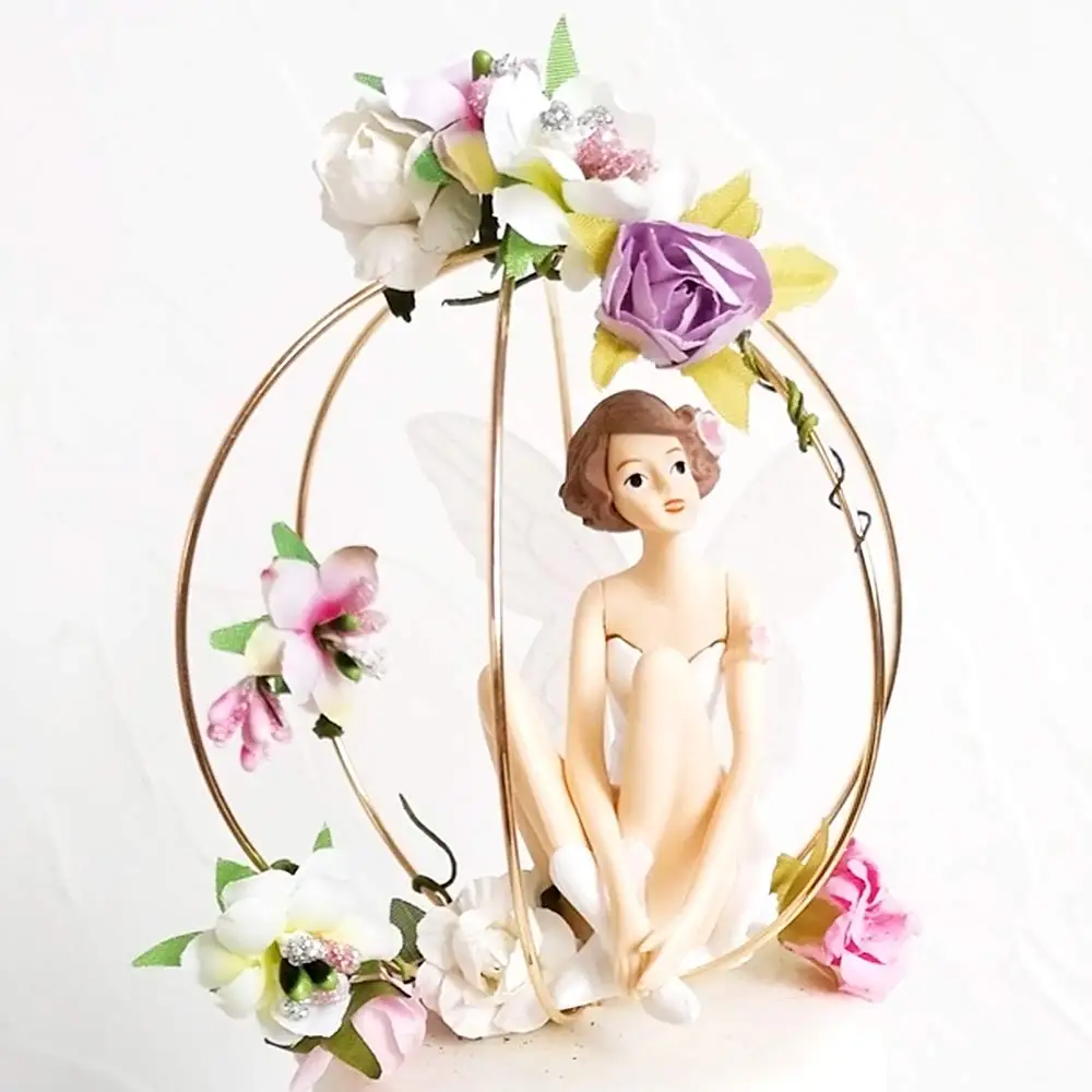 Miniature Fairy Accessories Small Fairy Figurines Flower Pot Home Car Decoration Birthday Cake Topper Girl Fly Wing Figurines