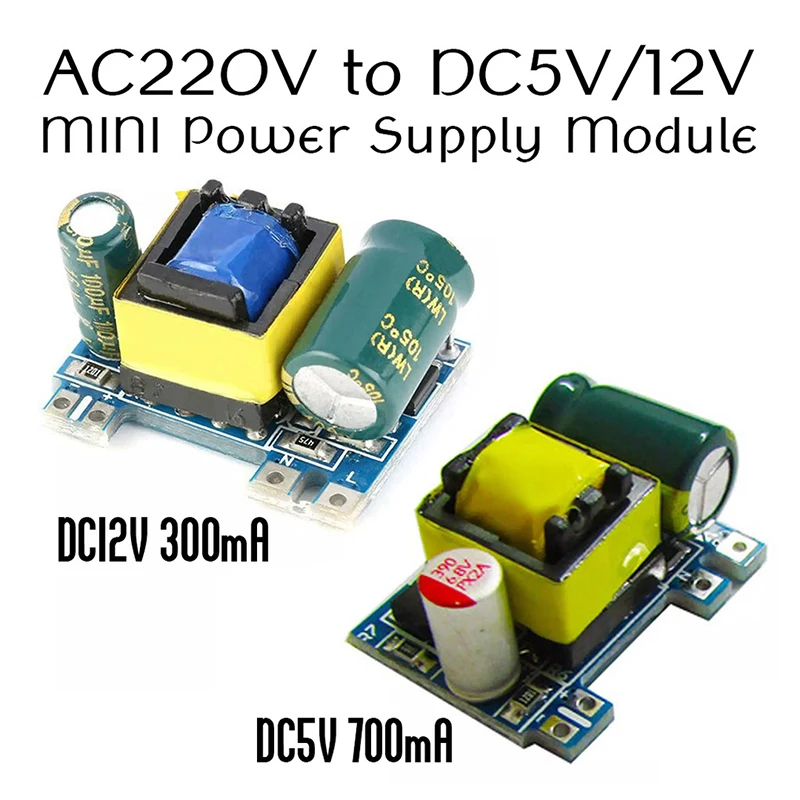 1 Pcs AC To DC 5V 700mA 12V 300mA 3.5W Isolated Switch Mini Power Supply Buck Converter Step Down Module AC 220V To DC 5V/12V