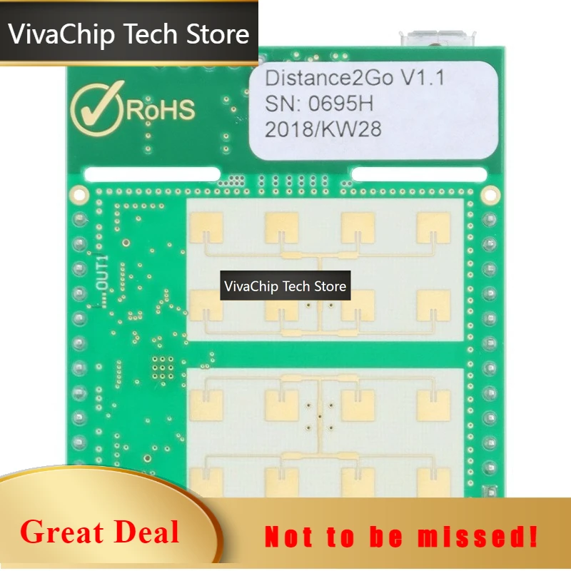 VivaChip TechDEMODISTANCE2GOTOBO1 BGT24MTR11 24GHz Radar Sensor Development Board High Precision For Distance Measurement