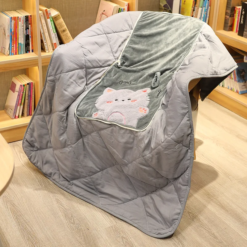 Cartoon Pillow Quilt Dual-Purpose Two-n-one Wholesale Office Cushion Cover Blanket Comfortable Washable Cotton Car Nap Blanket