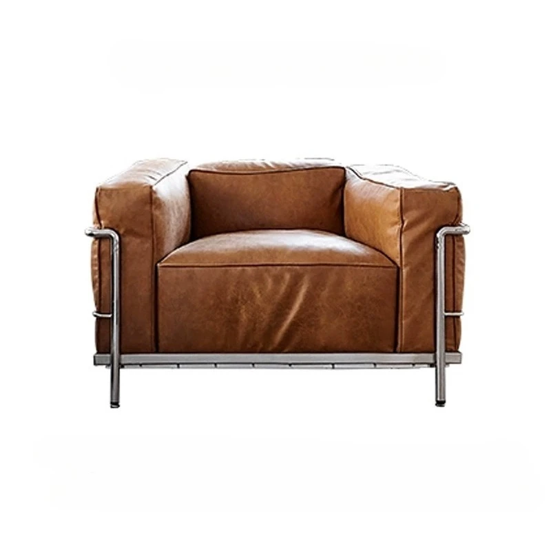 

Leather medieval Bauhaus designer single sofa chair