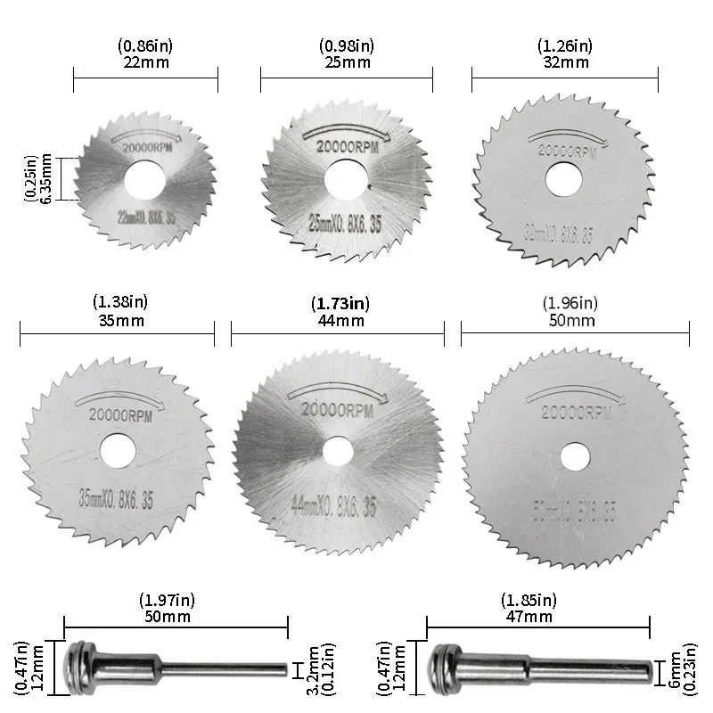 7 قطع من شفرات المنشار الدائرية HSS قطع كربيد متعدد الأغراض لحفر اليد المعدنية والمطحنة الكهربائية