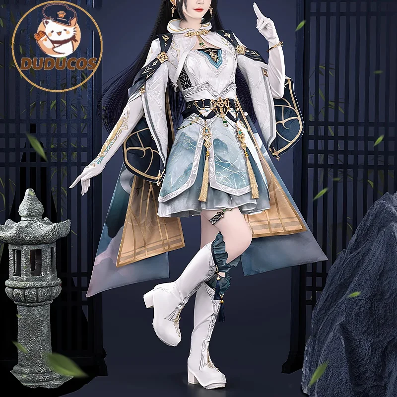 

Flowing Clouds Embrace Breeze Heroine Cosplay Costume Game Love and Deepspace DUDU-SSR Women White Dress Lishen Zayne Cosplay