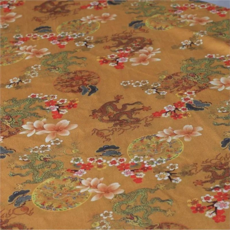 

New Chinese-style cotton clothing fabric velvet spray painting digital printing home style textile polyester