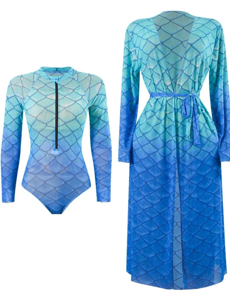 2-delige sets hoge taille sexy badpak dames zomer badpak bikini set lange mouw badmode strand zwempak Купа