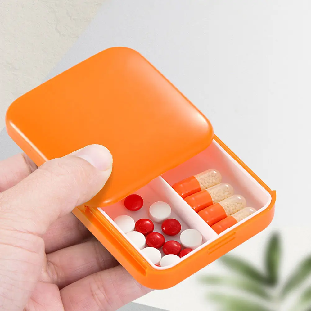 

4Pcs Pill Organizer Medicine Storage Case 2 Grids Portable Travel Meds Holder Container Multi-Functional Organizer for Jewelry