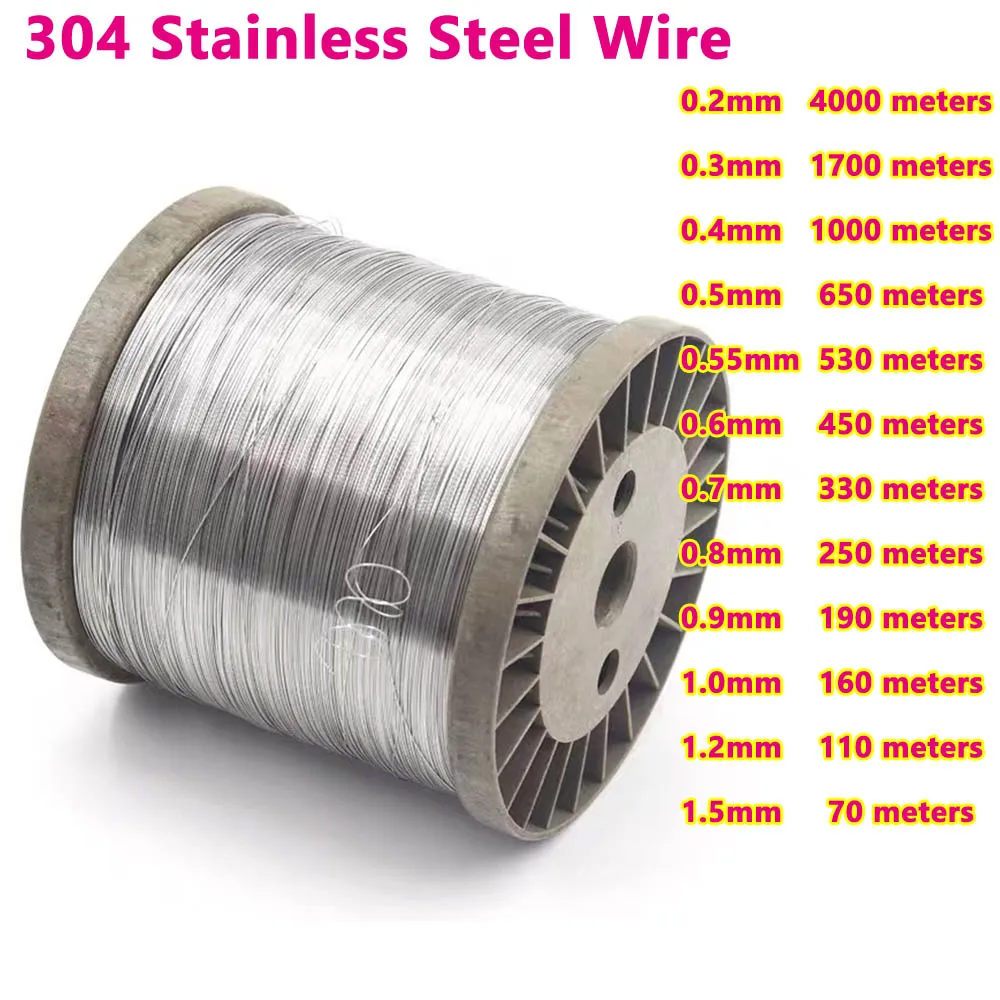 1KG/roll Soft Steel Wire Diameter1.5 1.0 0.2 0.3 0.4 0.5 0.6 0.8mm 304 Stainless Steel Wire Single Strand Lashing Soft Iron Wire