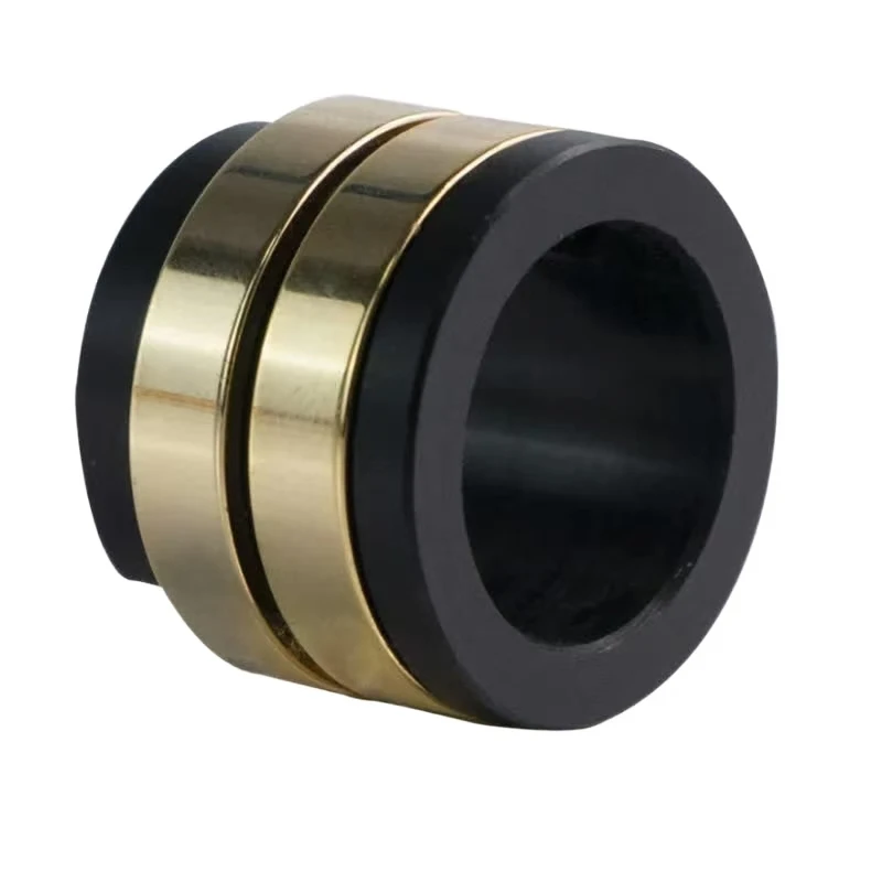 Custom CNC machined rubber wrapped brass double ring sealing ring set brass-edged rubber hollow spacer