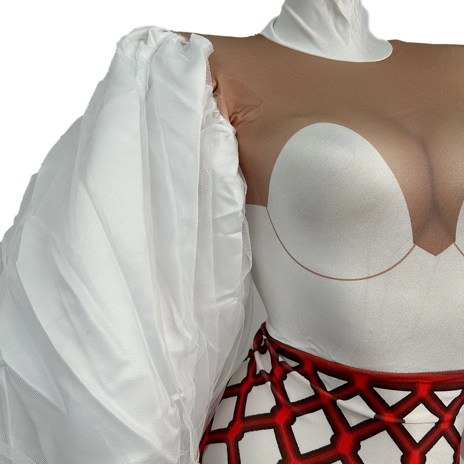 Hongfushi vestido feminino de malha vermelha com mangas bolha celebridade tapete vermelho pista moda saia apertada design de festa à noite