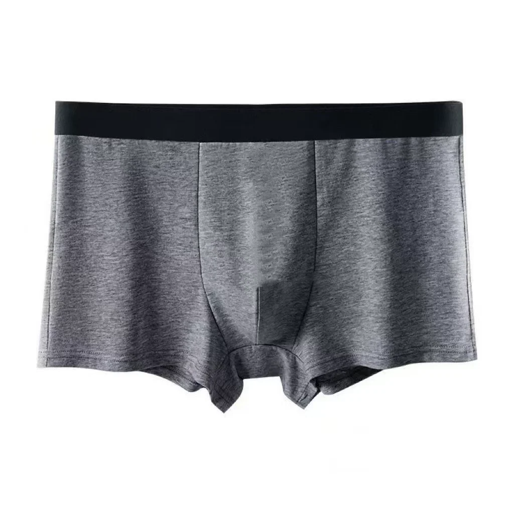 2Pcs Set Of Men's Solid Color Casual Boxer Shorts, Mid Waist Elastic Personalized Underwear, Men's Daily Close Fitting Underwear