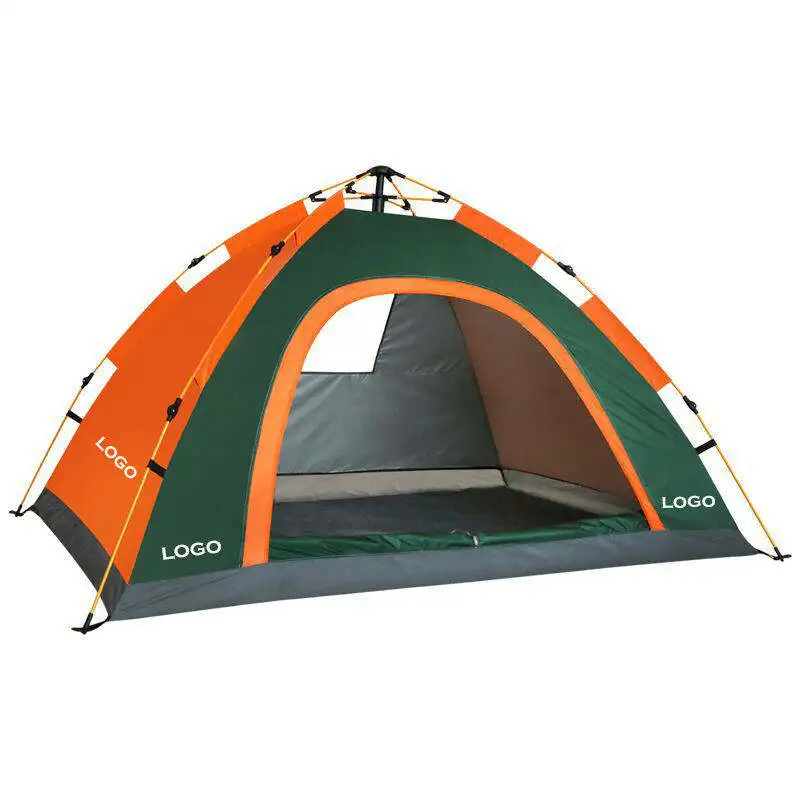 Custom Summer Mesh Waterproof Ultralight Trip Portable Double Layer One Bedroom 3-4 Person Outdoor Dome Camping Tent Quick