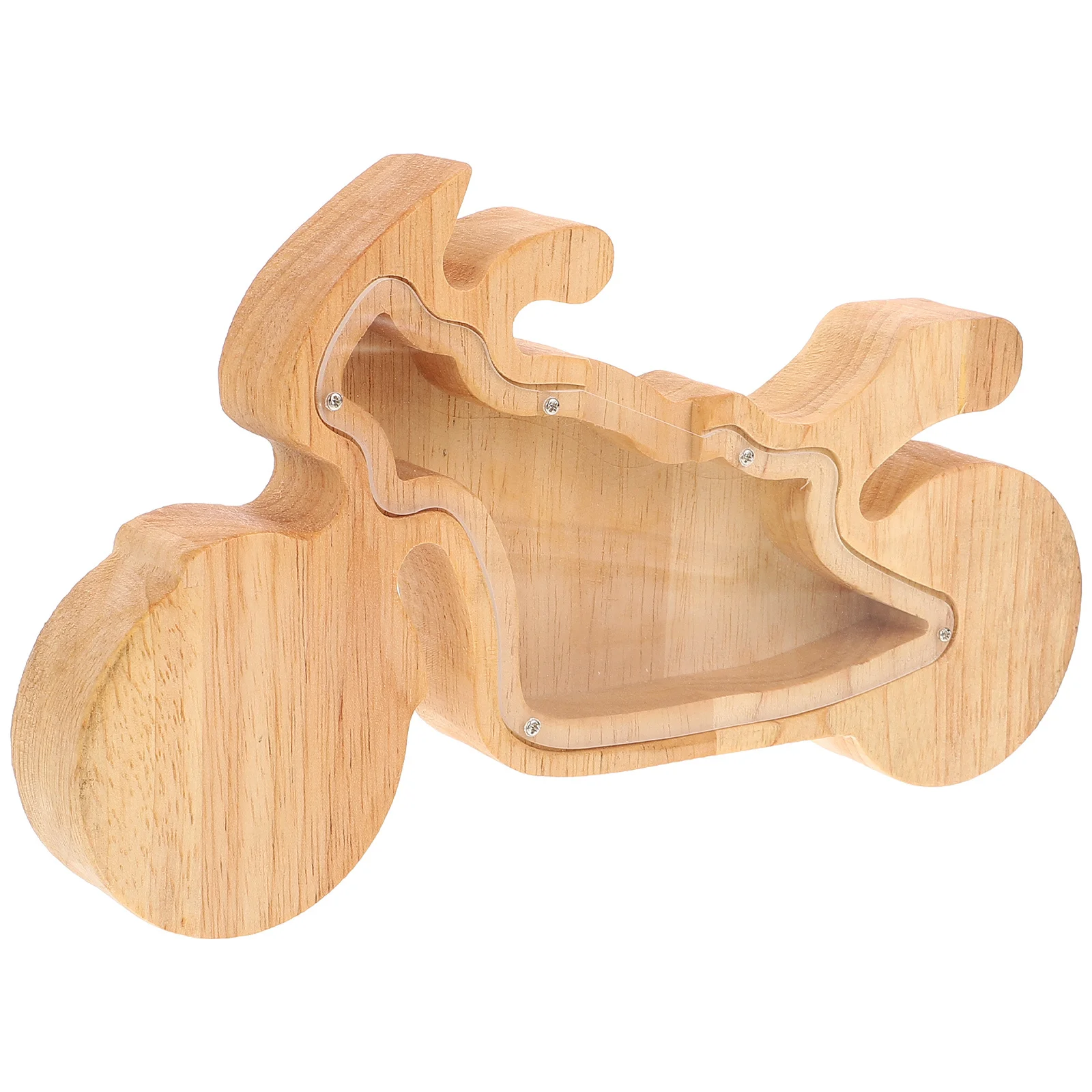 Tirelire en bois Unique avec motif Animal, rangement de pièces de monnaie Transparent, décoration artisanale, Pot d'épargne, cadeau pour Festival d'anniversaire