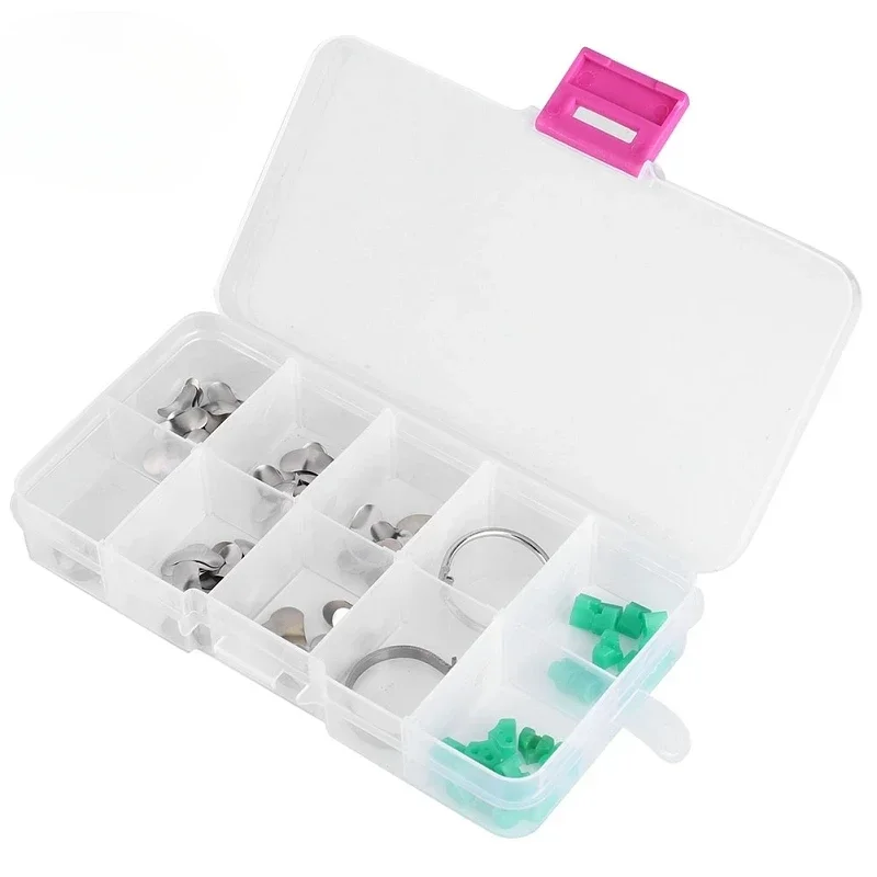 

100Pcs / Box Dentals Sectional Contoured Matrices Matrices Ring Wedges Full Kit Plastic Metal Dentals Add-On Wedges