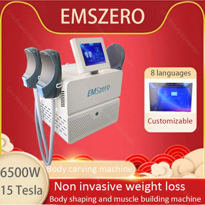 Professional EMSZERO Body Carving Machine 6500W 15 Tesla EMS Fat Burning RF Electromagnetic Muscle Massager