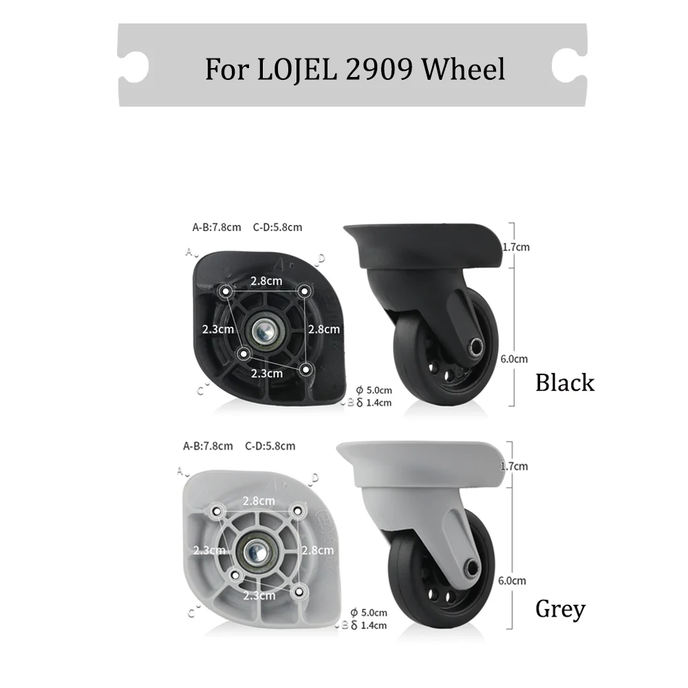 For LOJEL 2909 Universal Wheel Black Replacement Suitcase Rotating Durable Silent Smooth Shock Absorbing Accessories Wheels